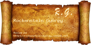 Rockenstein György névjegykártya
