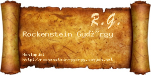 Rockenstein György névjegykártya